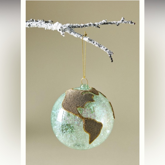 New🌟Anthropologie-Glittery Globe Ornament - Picture 4 of 4